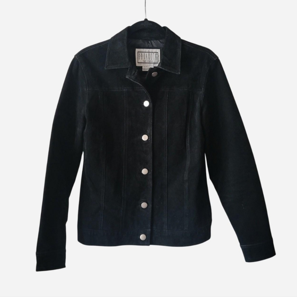 BB Dakota Black Suede Jacket Leather Medium Prêt à Porter Collection Trendy